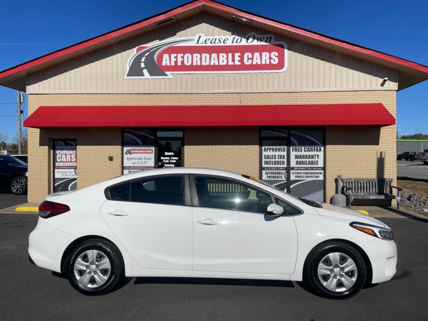 2017 White Kia Forte (3KPFK4A7XHE) with an 4-Cyl, 2.0 Liter engine, Automatic, 6-Spd transmission, located at 8008 Warden Rd, Sherwood, AR, 72120, (501) 801-6100, 34.830078, -92.186684 - Photo#0